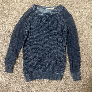 Faded Glory Navy and Gray Knit Sweater